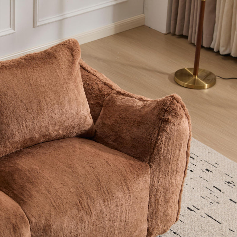 Giant Bean Bag Couch, Ultra Soft Fluffy Loveseat For Living Room