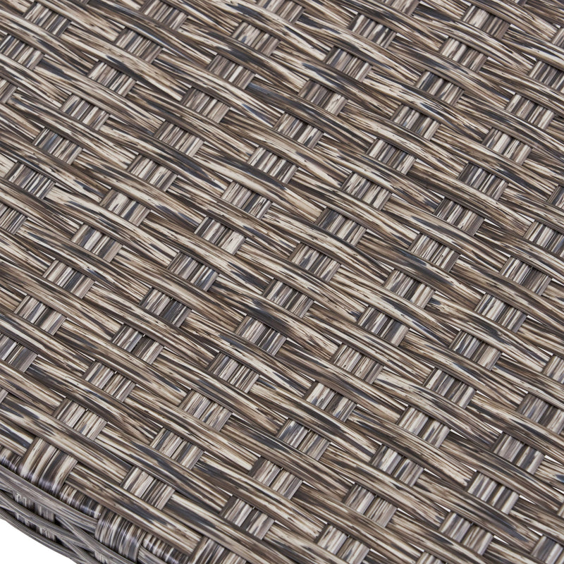 Hampton - Outdoor Wood And Wicker Loveseat - Gray