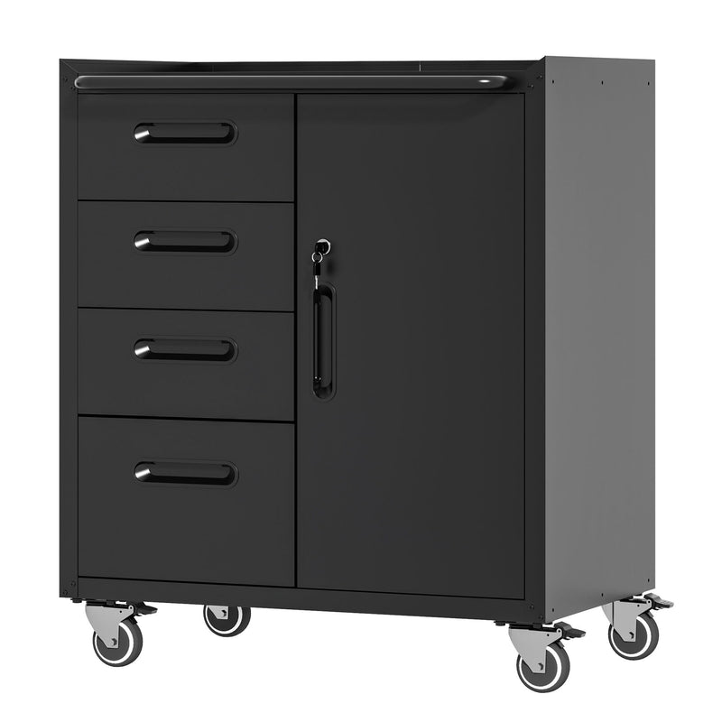 Sturdy Metal Tool Storage Cabinet With Wheels Durable Garage, Office & Home Organizer Steel