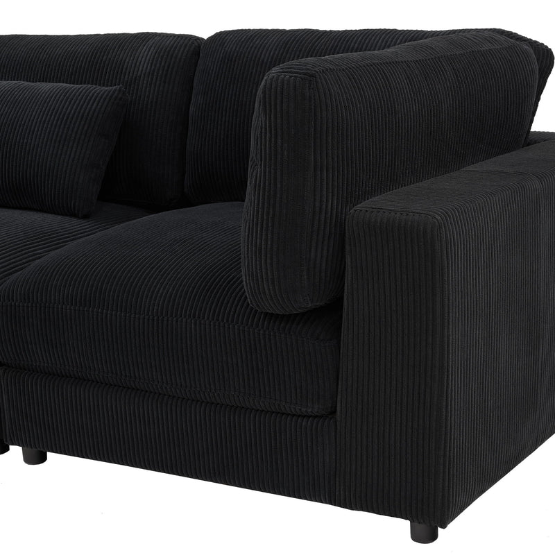Upholstered Modular Sectional & Custom Configuration And Toss Pillows