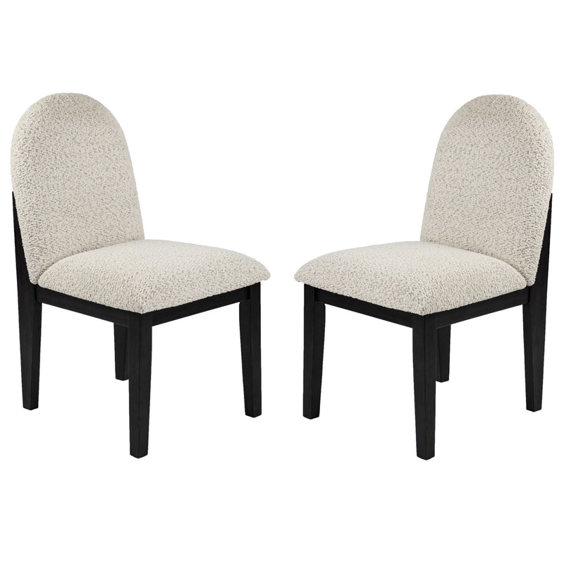 7 Piece Dining Set, Table And 6 Side Chairs, Table With Trestle Base - Black / Charcoal / White