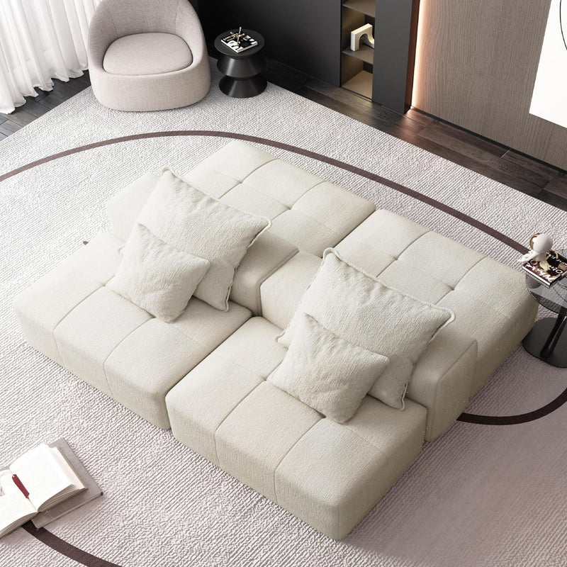 Modern Oversized Diy Combination Modular Sectional Sofa With Pillows