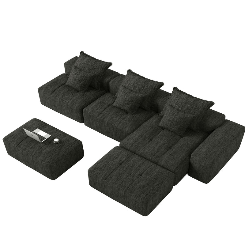 Modern Oversized Diy Combination, Modular Sectional Sofa With Pillows
