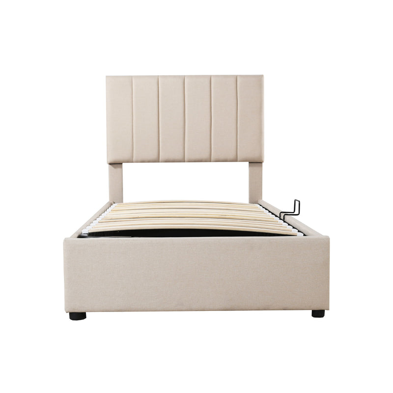 Upholstered Platform Bed With A Hydraulic Storage System