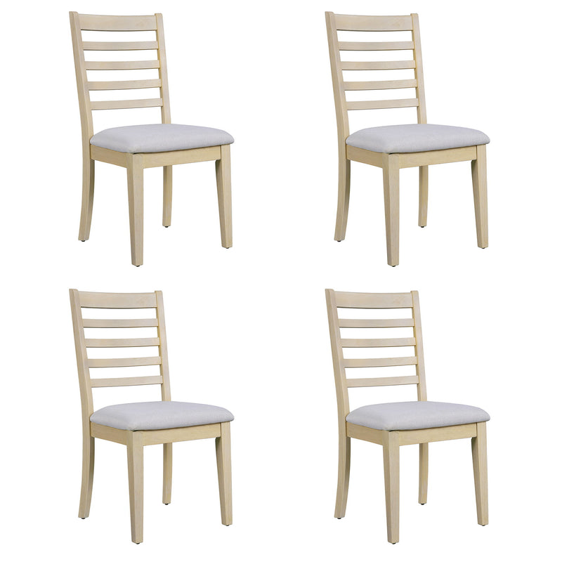 Upholstered Armless Chairs With High Ladder Back
