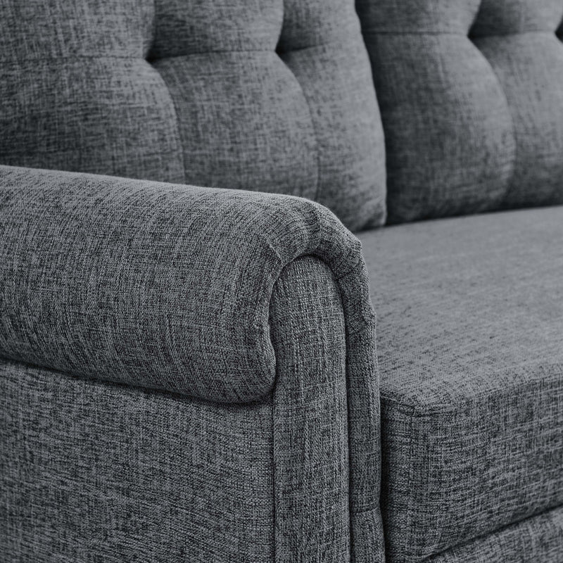 Upholstered Sleeper Sofa With Reversible Storage Chaise - Dark Gray