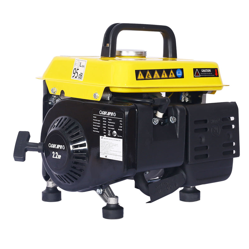 Portable Outdoor Generator Low Noise Gas Powered For Home Use - Yellow