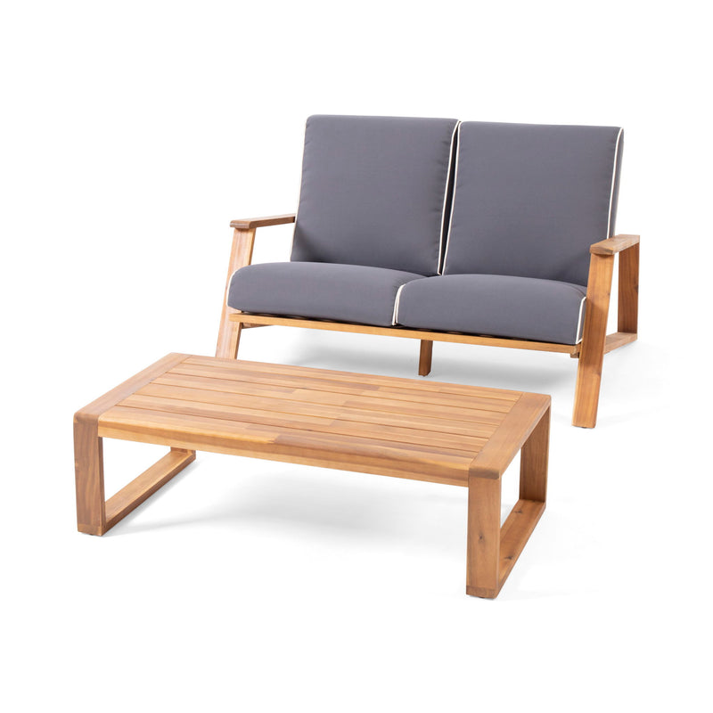 Paloma - Contemporary Loveseat And Coffee Table Set With Weather Resistant Cushions