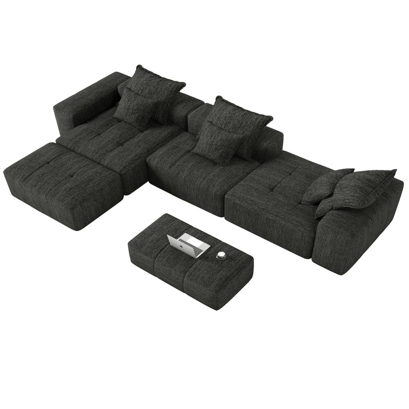 Modern Oversized Diy Combination, Modular Sectional Sofa With Pillows