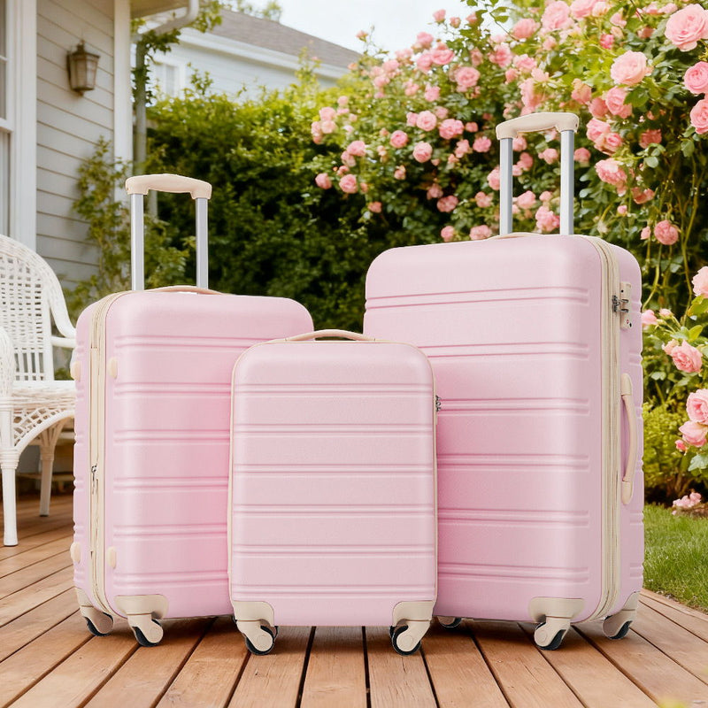 3 Piece Luggage Set Hardside Spinner Suitcase With Tsa Lock 20" 24" 28"