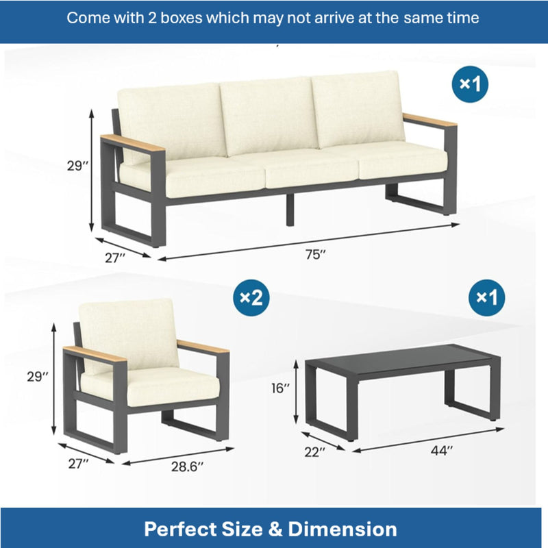 Modern Outdoor Sofa Set With Coffee Table