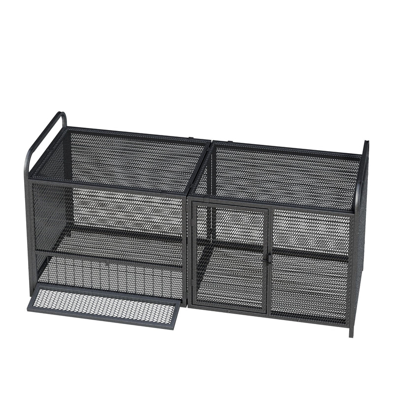 Chicken Cage, Poultry Breeding Coop - Black / Silver