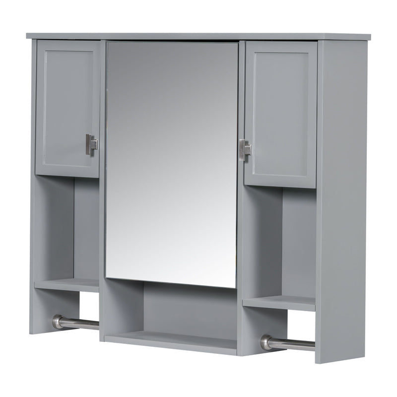 Wall Mounted Bathroom Storage Cabinet With Mirror, Medicine Cabinet With Towel Bar