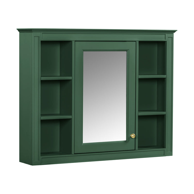 Bathroom Vanity With Mirror Cabinet, Single Sink With 2 Soft Closing Doors And 4 Drawers