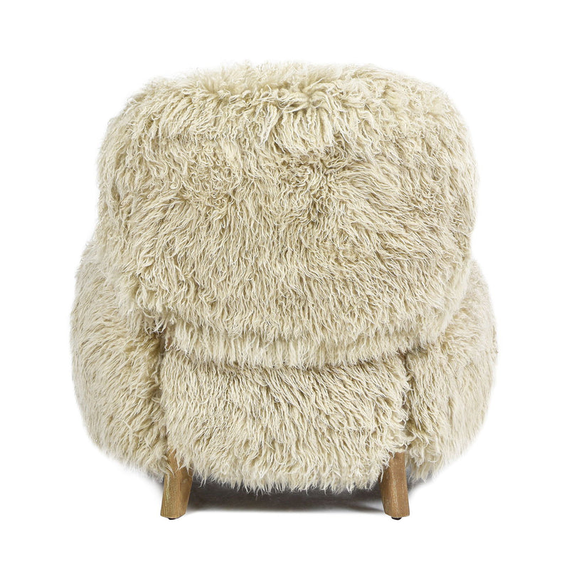 Enchante - New Zealand Sheepskin Accent Arm Chair - Taupe / Natural