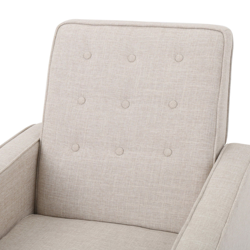 Mid-Century Modern Recliner With Button Tufted Waffle Stitch