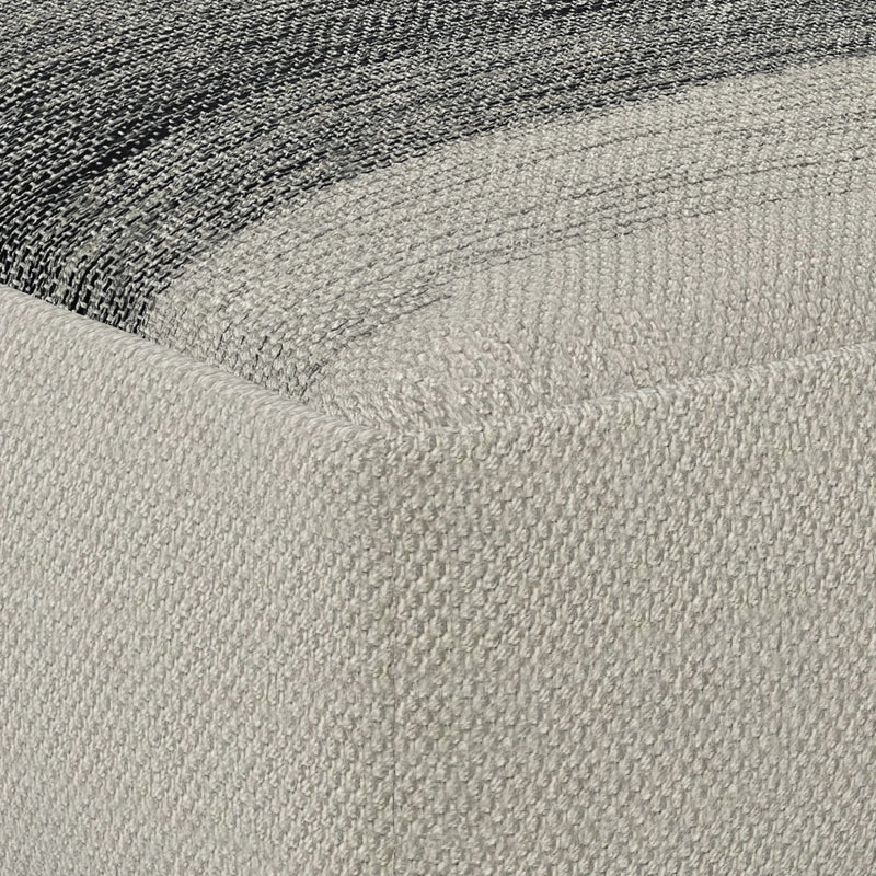 Sabella - Square Woven Outdoor / Indoor Pouf - Silver
