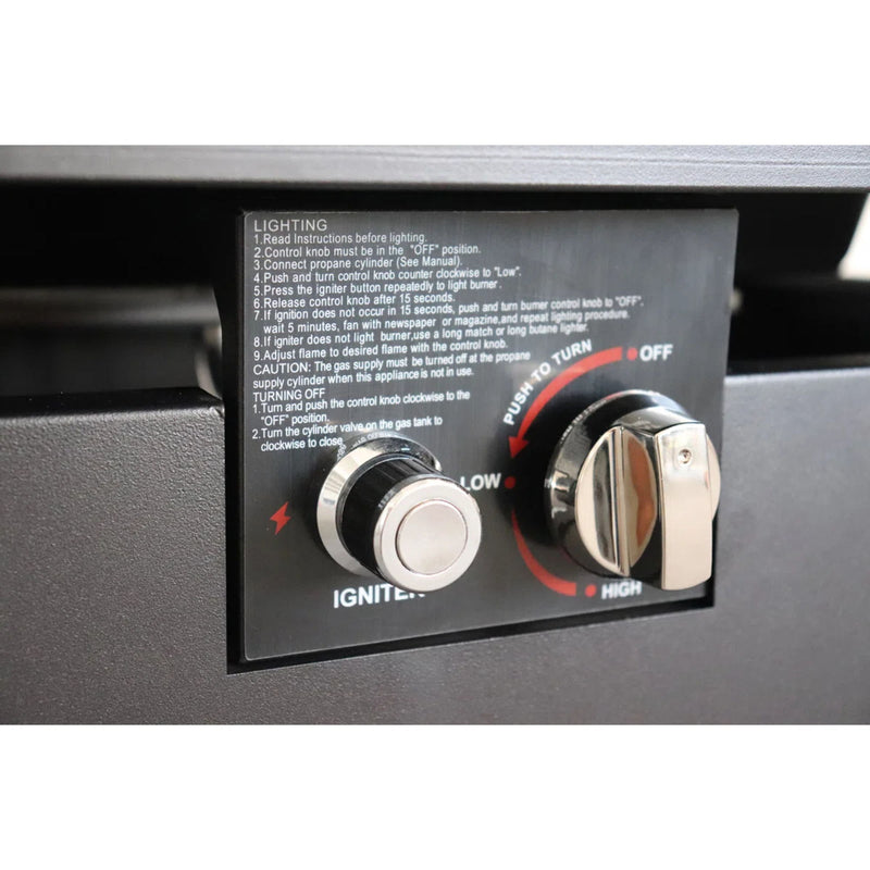 Rectangle Fire Pit, Fuel Versatility - Black