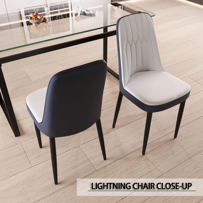 Modern Dining Chair With Cushions And Metal Legs