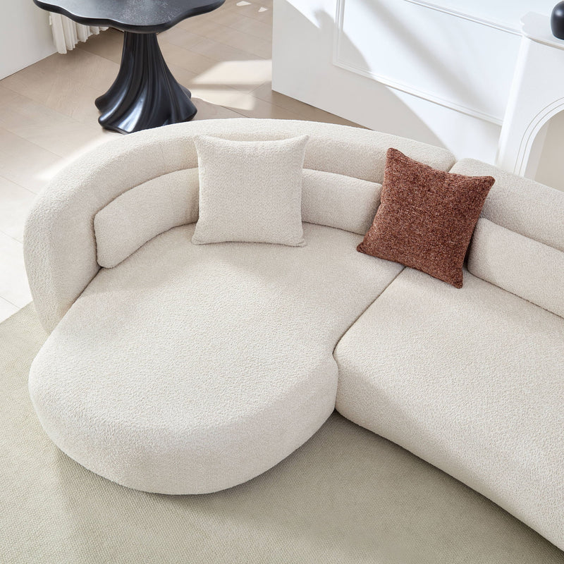 Curved Sectional Sofa, L - Shape Modular Chaise