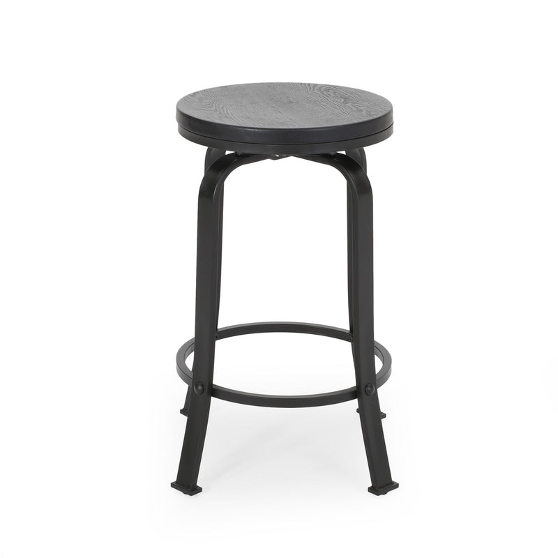 Modern Industrial Counter Stool Set With Swivel Function
