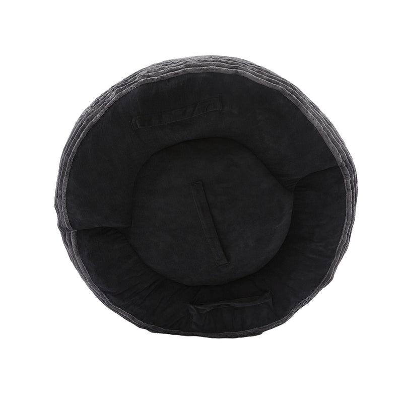 Oversized Bean Bag Chair With 3 Pillows & Armrest - Dark Gray