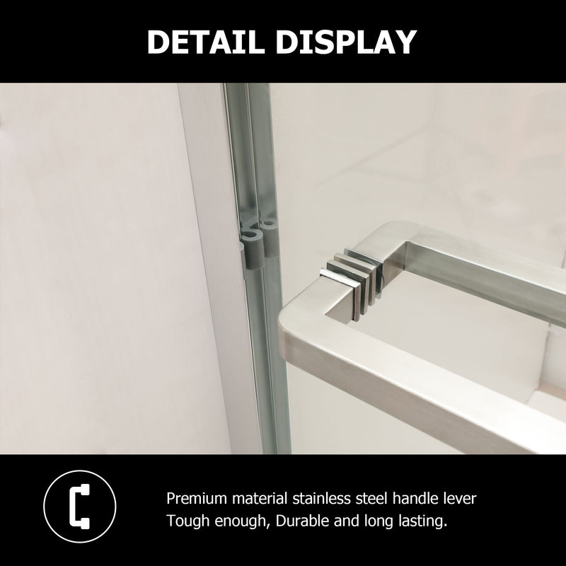 Modern Double Sliding Shower Enclosure, Tempered Glass