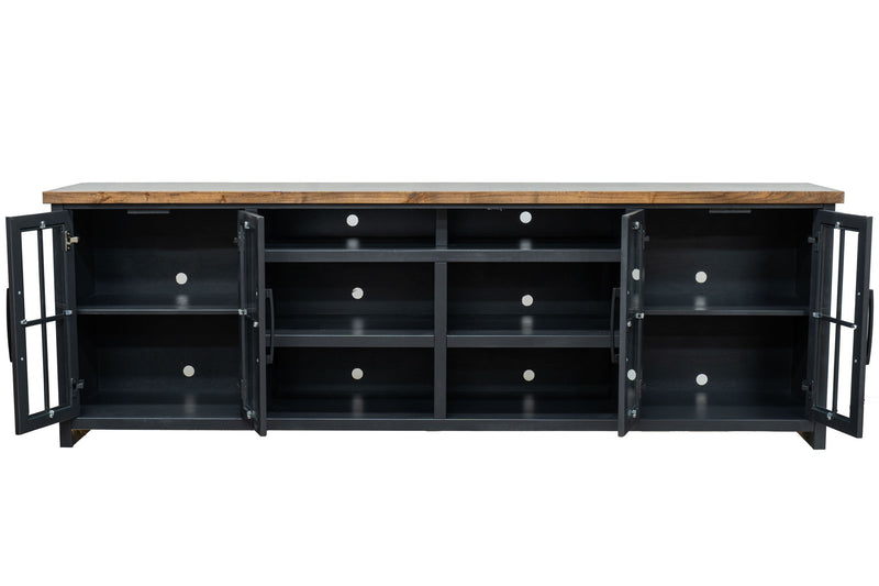 Essex - TV Stand Console For TVs Up To 100" - Black / Whiskey