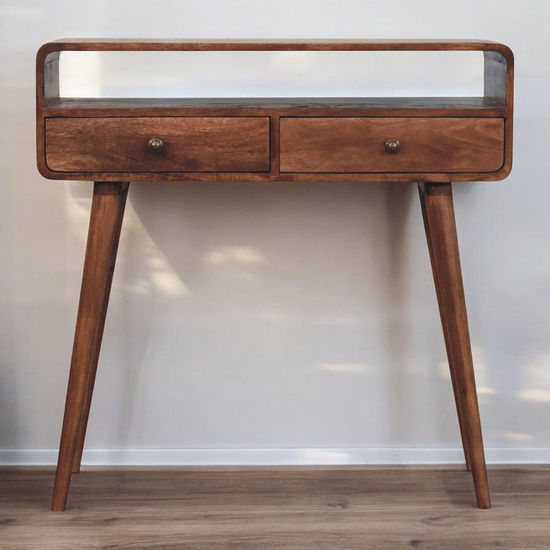 Solid Wood Curved Console Table
