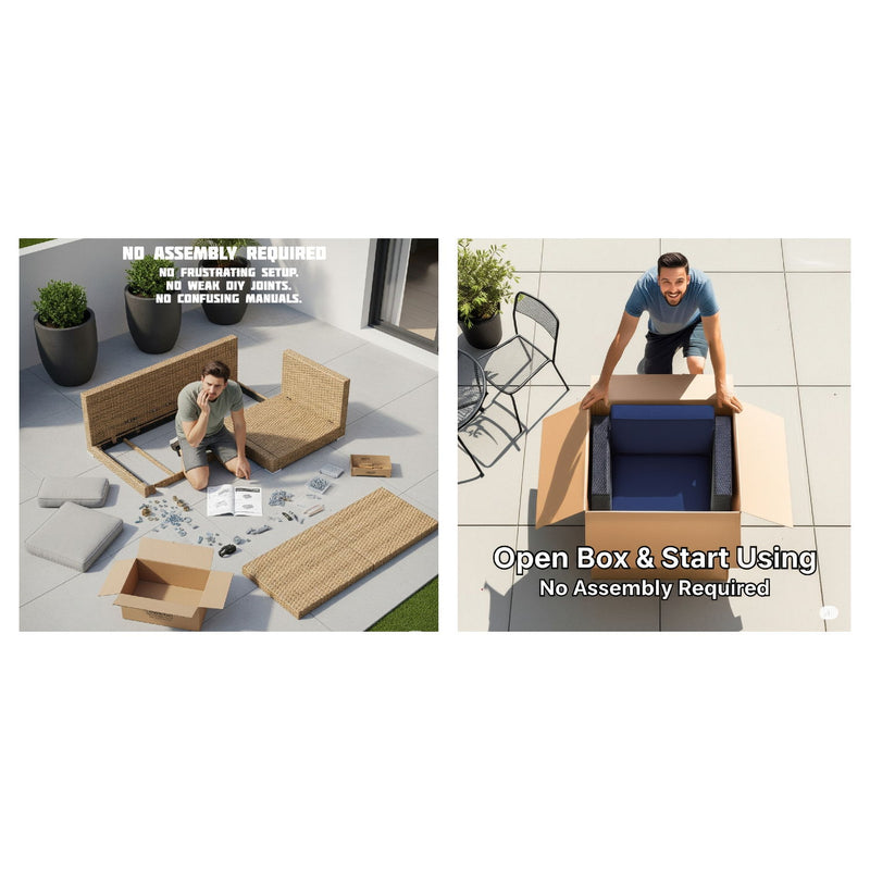 Outdoor Seating Group For 4 With Cushions, - Gray Mix