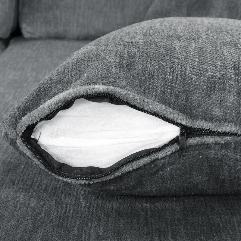 Contemporary U - Shaped Sectional Sofa With Movable Storage Ottoman