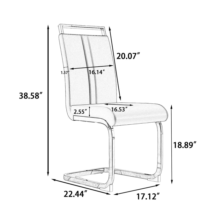 Modern Extendable Dining Table Set With Soft Padded Armless Chairs