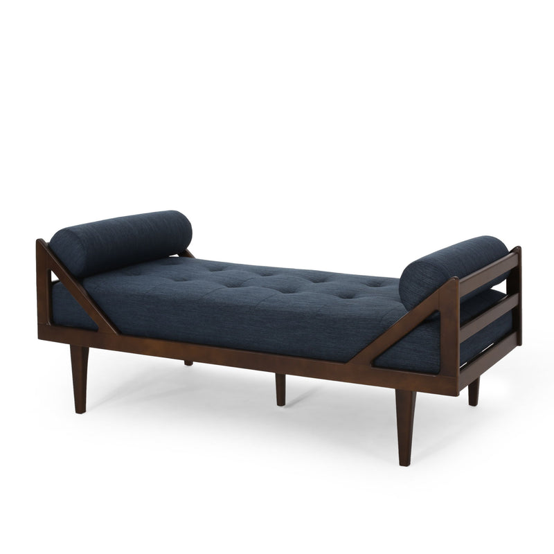 Chic Contemporary Chaise Lounge With Button Tufting And Bentwood Structure