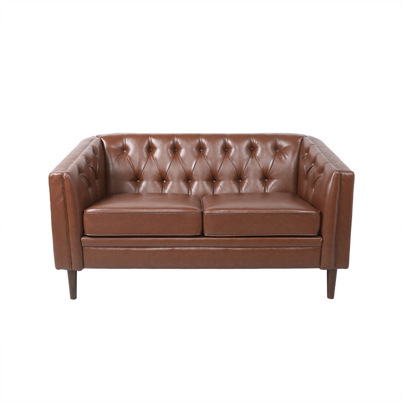 Sophisticated Loveseat With Diamond Stitched Detailing