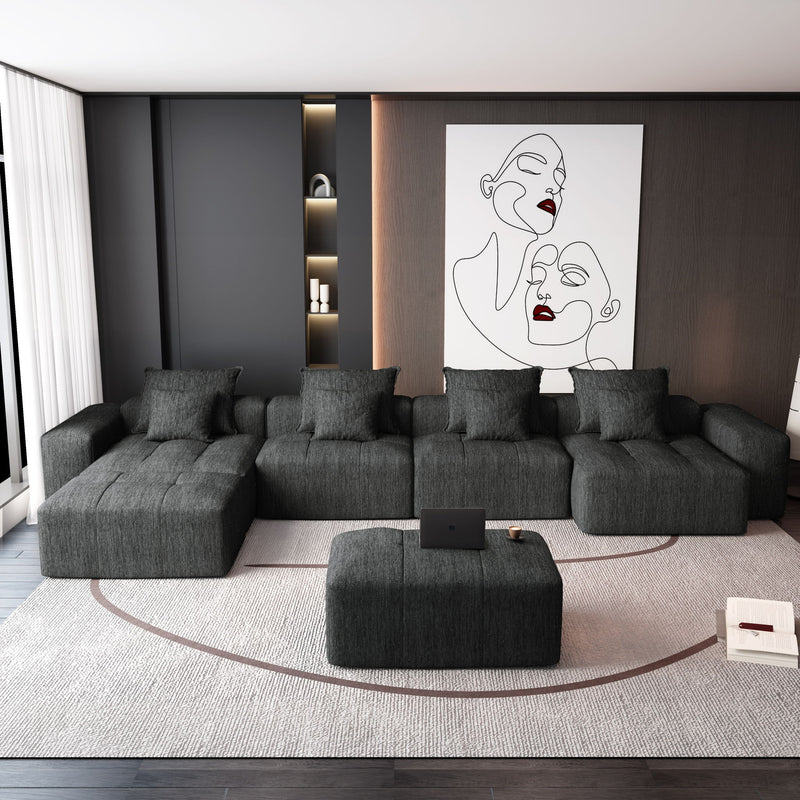Modern Oversized Diy Combination, Modular Sectional Sofa With Pillows