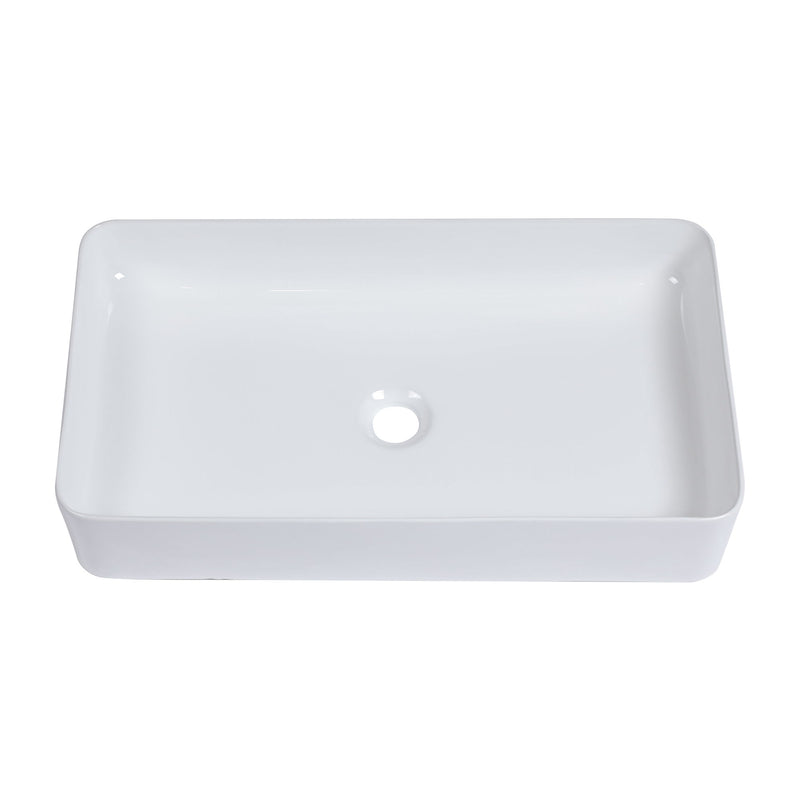 Modern Ceramic Rectangular Bathroom Vessel Sink With European Design