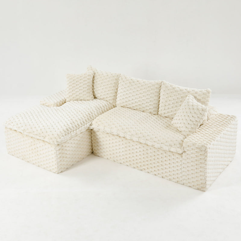 Modular Sofa, Convertible Twin Seat With Chaise Lounge