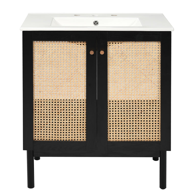 Bathroom Vanity With Soft Closing Mechanism - Black