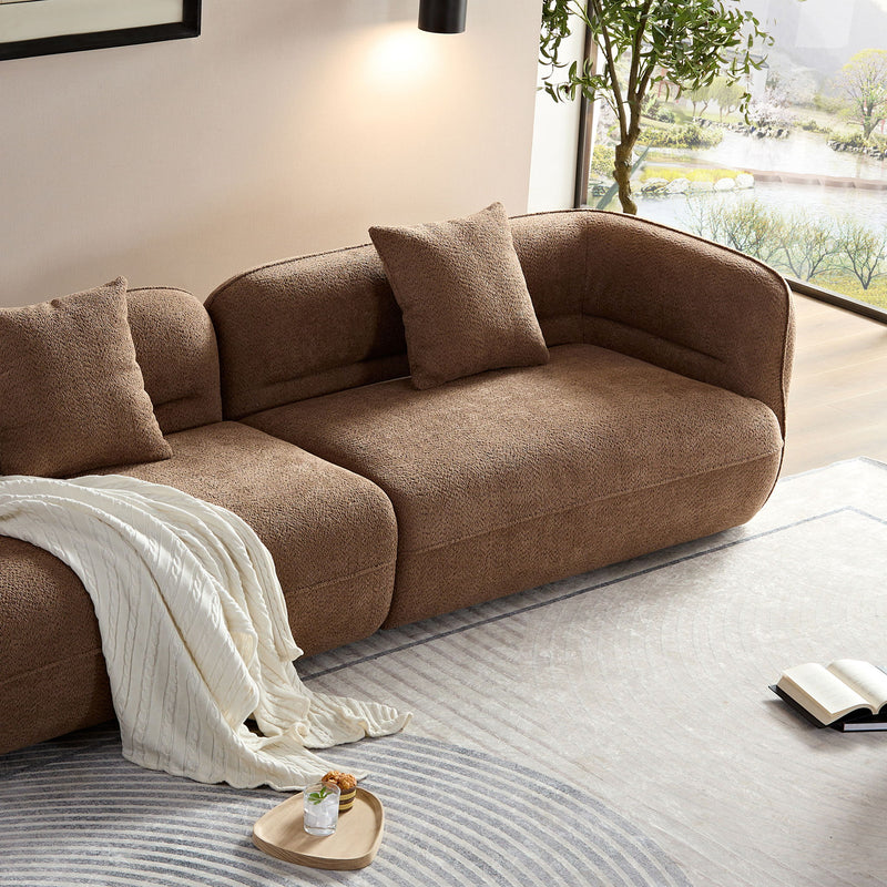 Sectional Sofa With Durable Fabric, Solid Wood Frame, And High Density Sponge Fill