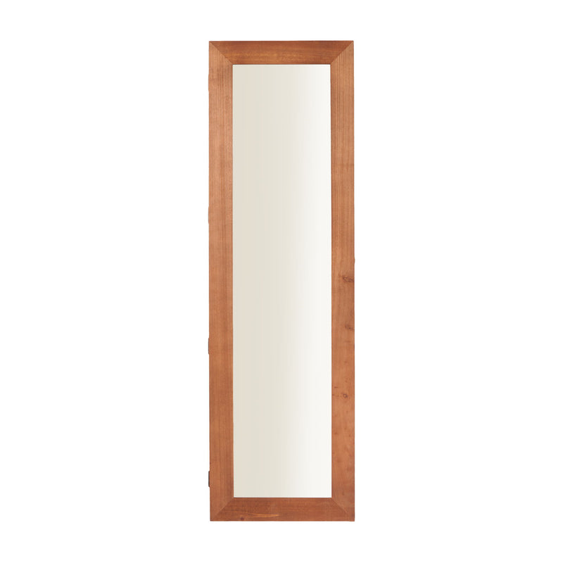 Jewelry Armoire Organizer With Full Length Mirror, Wall Mounted Lockable Cabinet With LED Light
