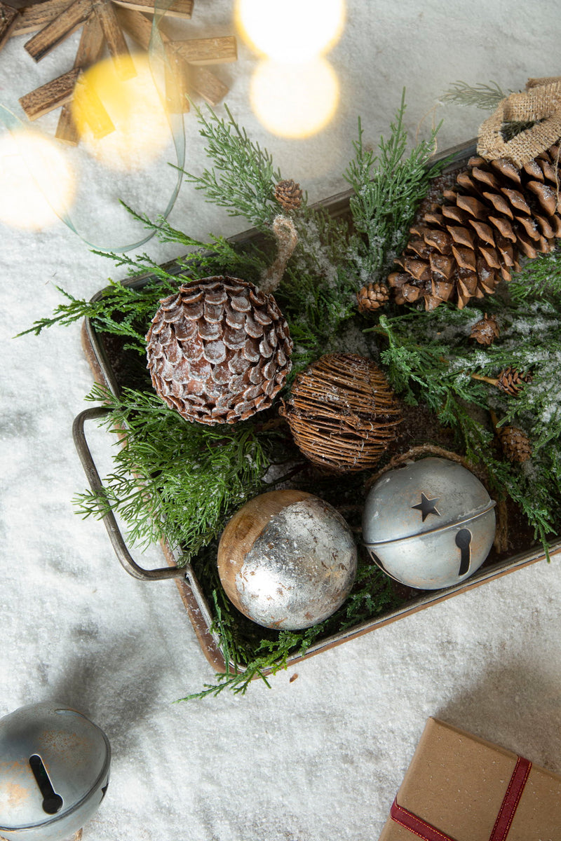 Christmas Ball Ornaments, Wood Decorative Hanging Ball Christmas Tree Ornaments For Holiday Party Decorations