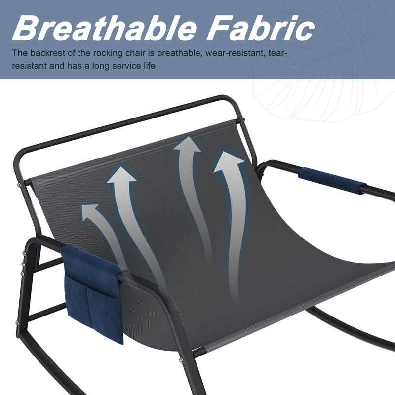 Rocking Chair With Storage, Cushions & Armrests