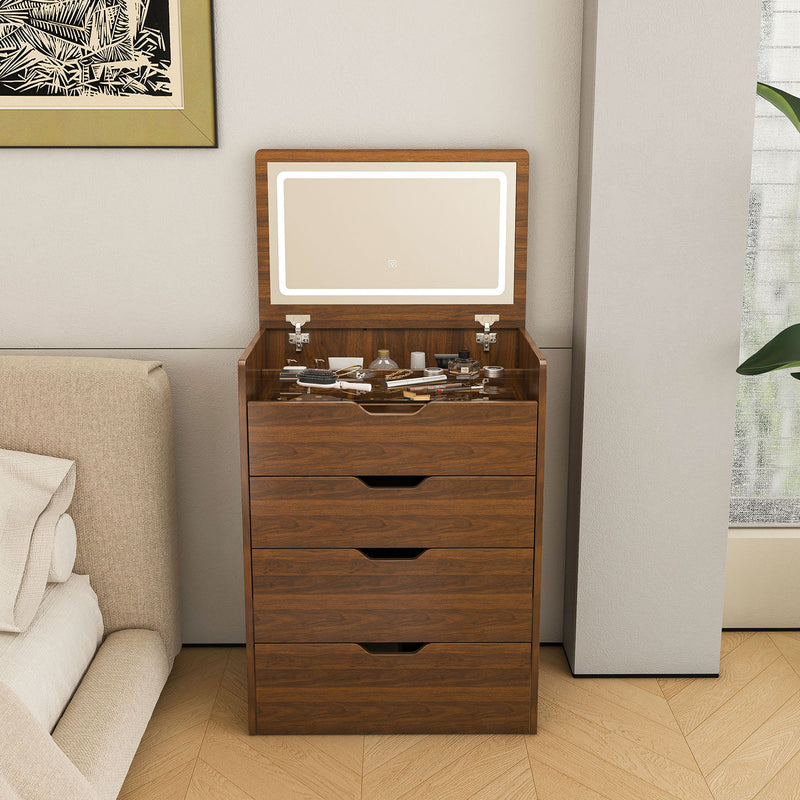 Vanity Desk With Lighted Mirror & Stool