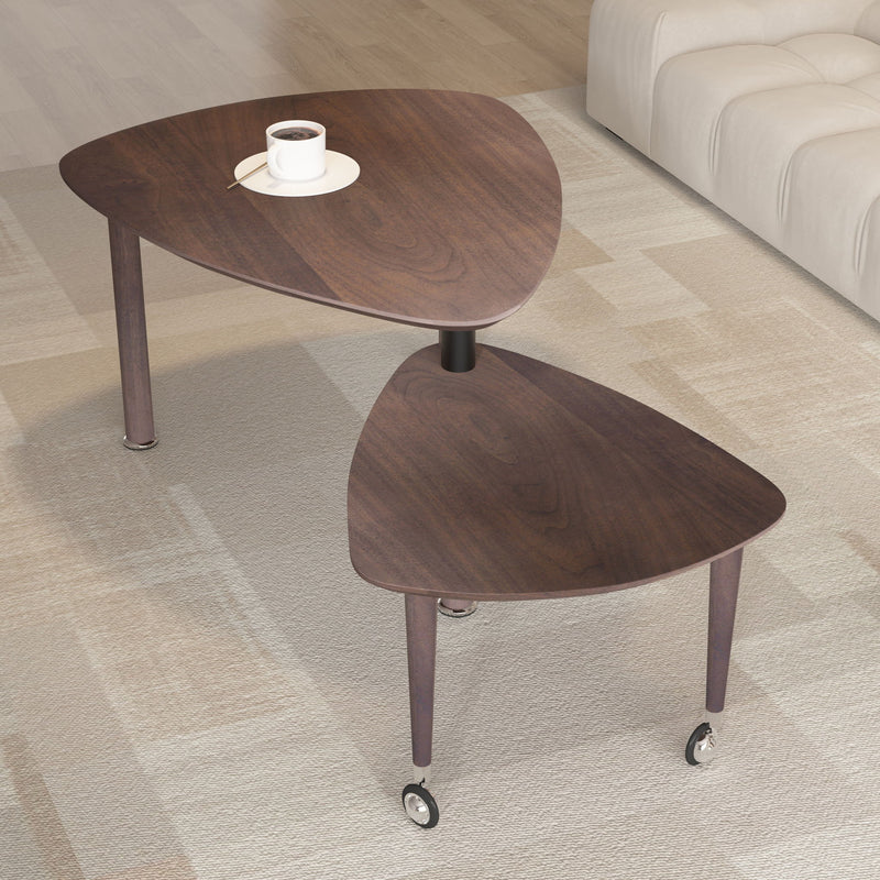 360 Degree Rotatable Coffee Table With Solid Legs