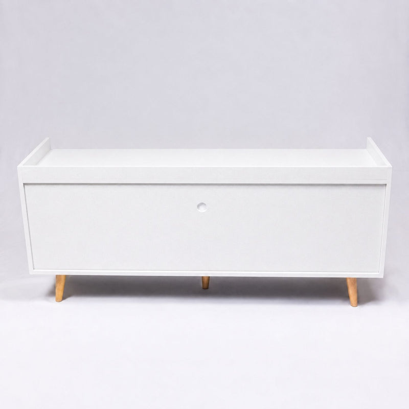TV Stand For TVs Up To 60" With Open Storage Shelf, 2 Doors, 1 Drawer And Cable Management