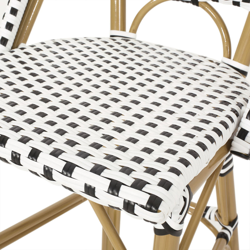 Outdoor Pe Rattan French Barstool Set