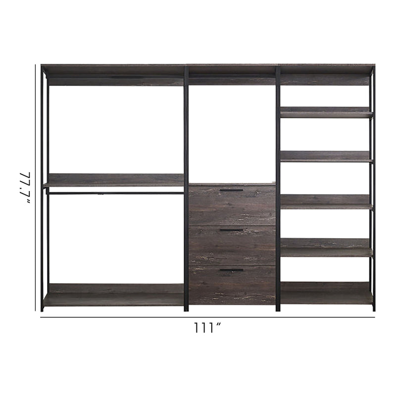 Monica - Walk-In Closet System With Spacious Storage - Gray