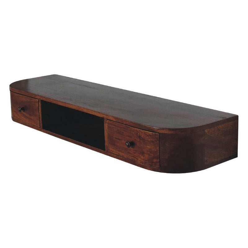 Lunar - 2 Drawer Floating Console - Chestnut