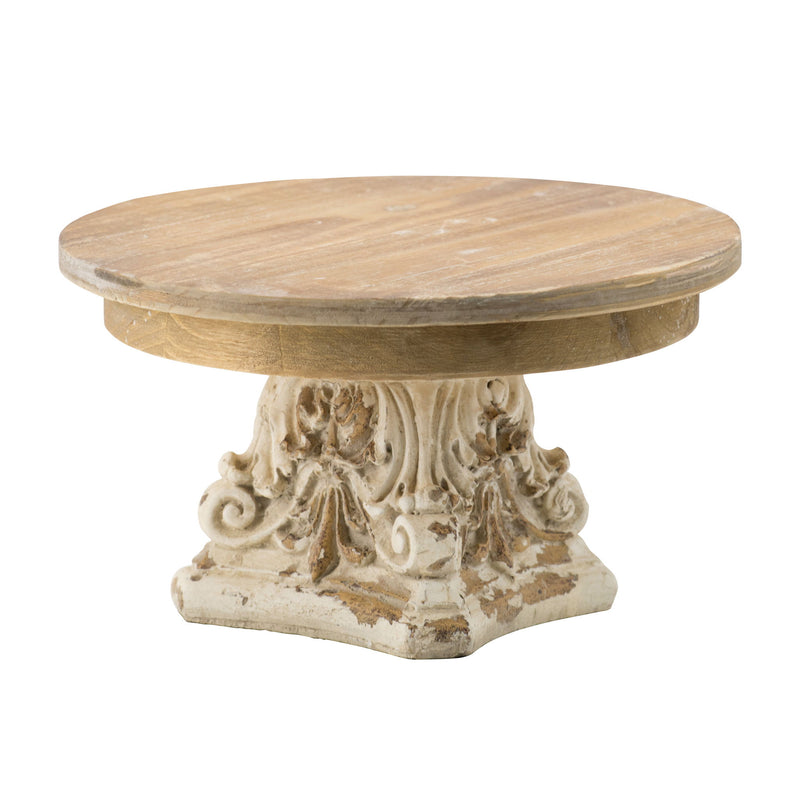 Cake Stand, Cake Plate With Magnesium Base - Cream / Brown