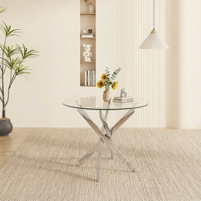 Round Dining, Kitchen Table For Dining Room - Chrome